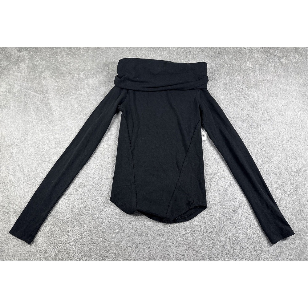 We The‎ Free Women's Iris Layering Off the Shoulder Long Sleeve Top Black XS NWT - Picture 3 of 11